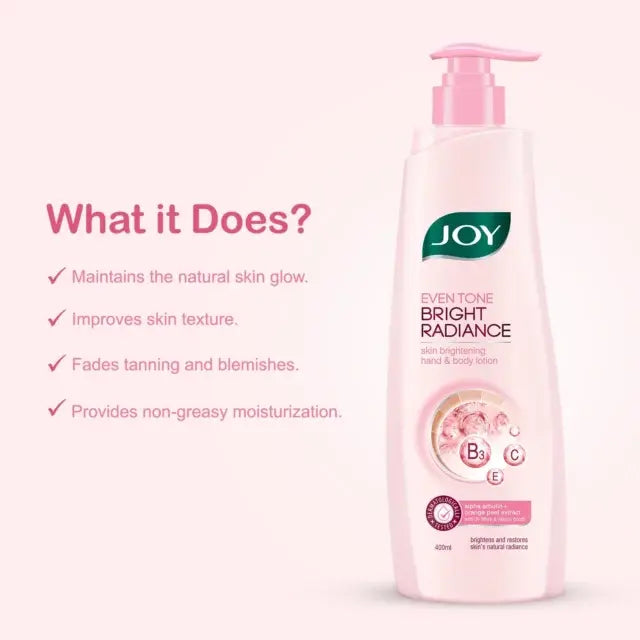 Joy Even Tone Bright Radiance Sunscreen Body Lotion, 400ml - Cosmacie